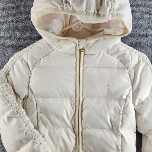 Ralph Lauren Girls Medium (8/10) Down Waterfowl Puffer Jacket White Long Sleeve